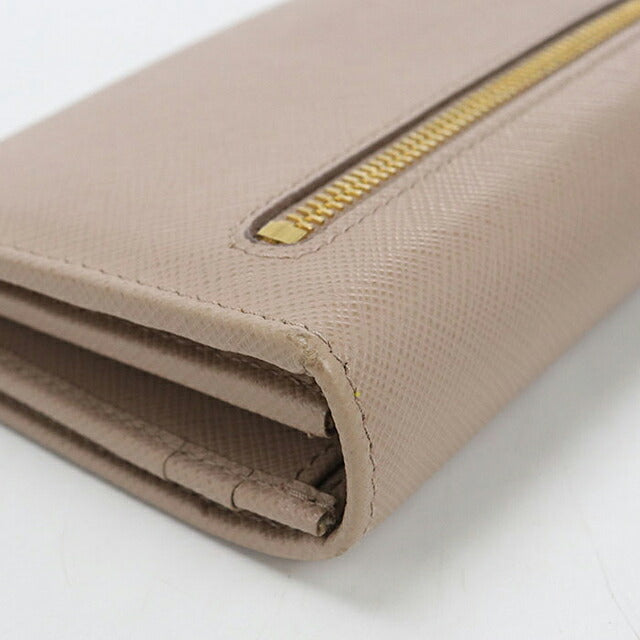 中古 プラダ 長財布二折 レディース ブランド PRADA  サフィアーノレザー財布 1MH132 ベージュ USDPR121573011