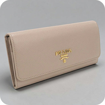 中古 プラダ 長財布二折 レディース ブランド PRADA  サフィアーノレザー財布 1MH132 ベージュ USDPR121573011