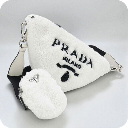 中古 プラダ 斜め掛け ショルダーバッグ レディース ブランド PRADA トライアングル 1BH190 ホワイト バッグ USDPR87810011