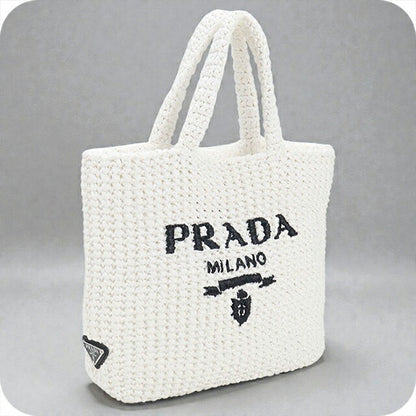 中古 プラダ カゴバッグ レディース ブランド PRADA スモールクロシェ 1BG422 ホワイト バッグ USDPR87881011