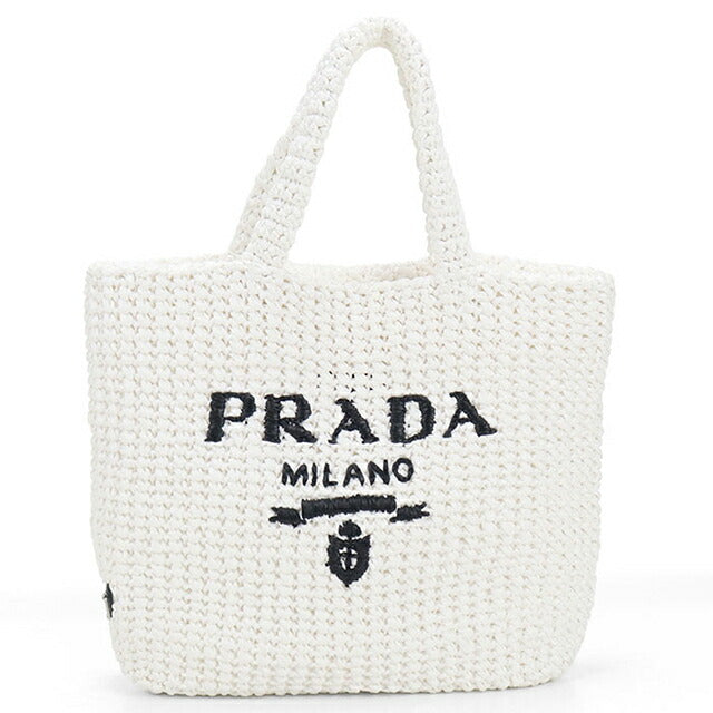 中古 プラダ カゴバッグ レディース ブランド PRADA スモールクロシェ 1BG422 ホワイト バッグ USDPR87881011
