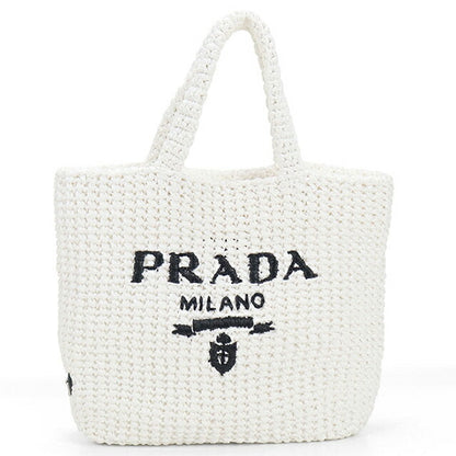 中古 プラダ カゴバッグ レディース ブランド PRADA スモールクロシェ 1BG422 ホワイト バッグ USDPR87881011