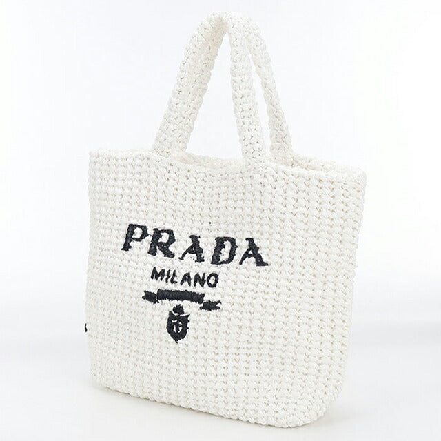 中古 プラダ カゴバッグ レディース ブランド PRADA スモールクロシェ 1BG422 ホワイト バッグ USDPR87881011
