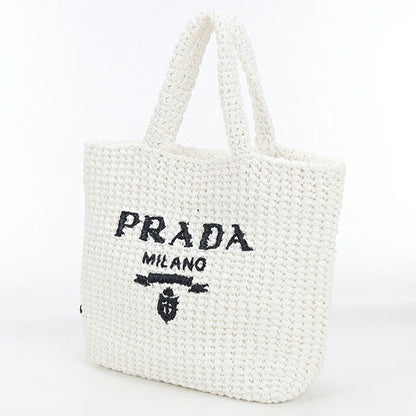 中古 プラダ カゴバッグ レディース ブランド PRADA スモールクロシェ 1BG422 ホワイト バッグ USDPR87881011