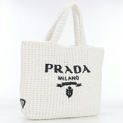 中古 プラダ カゴバッグ レディース ブランド PRADA スモールクロシェ 1BG422 ホワイト バッグ USDPR87881011