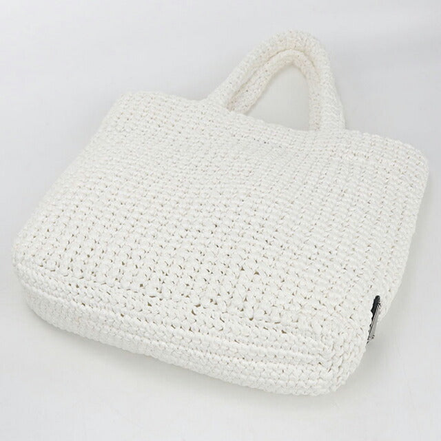 中古 プラダ カゴバッグ レディース ブランド PRADA スモールクロシェ 1BG422 ホワイト バッグ USDPR87881011