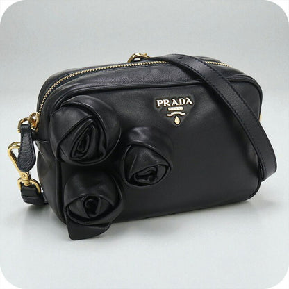 中古 プラダ 斜め掛け ショルダーバッグ レディース ブランド PRADA レザー BP0166 UHG F0002 ブラック バッグ USDPR92909011