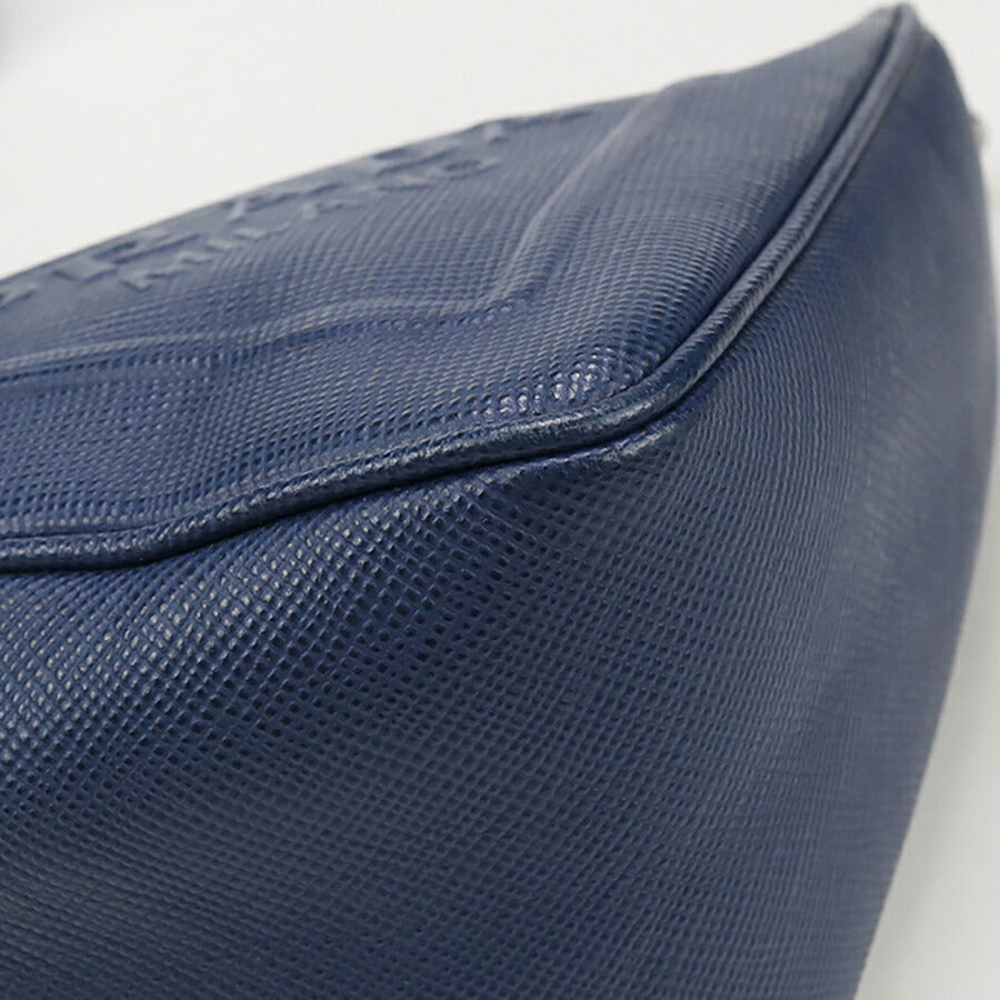中古 プラダ 斜め掛け ショルダーバッグ メンズ ブランド PRADA トライアングル レザー 2VH155 ブルー バッグ USDPR93357011