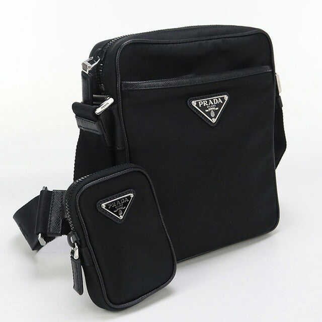 PRADA プラダ　ボディバッグ/ショルダーバッグ　黒 関税負担なし☆PRADA Re-Nylon and Saffiano クロスボディバッグ