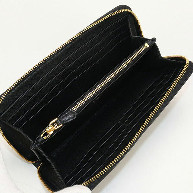 中古 プラダ 長財布ラウンドファスナー レディース ブランド PRADA ヴィッテロレザー ジップアラウンド PR95198 ブラック 財布 USDPR95198011