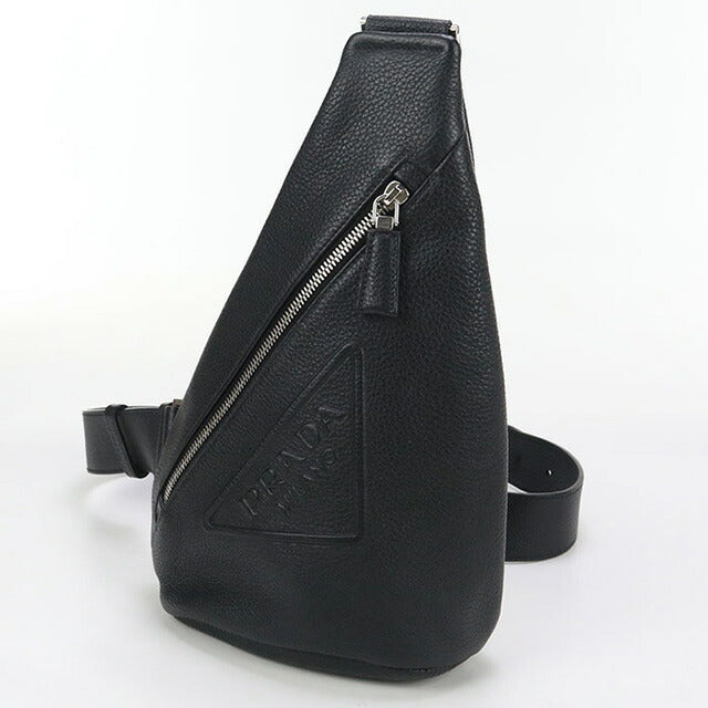 二手 Prada Body Bag 男士品牌 PRADA Vitello Dyno 皮革单肩包 PR95208 黑色包 USDPR95208011