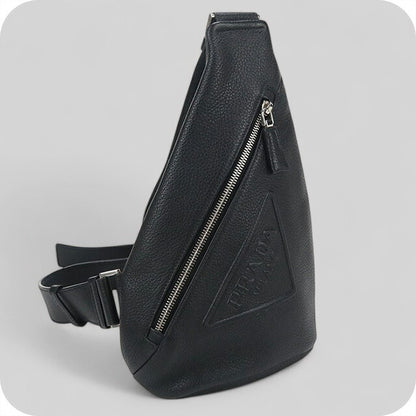 二手 Prada Body Bag 男士品牌 PRADA Vitello Dyno 皮革单肩包 PR95208 黑色包 USDPR95208011