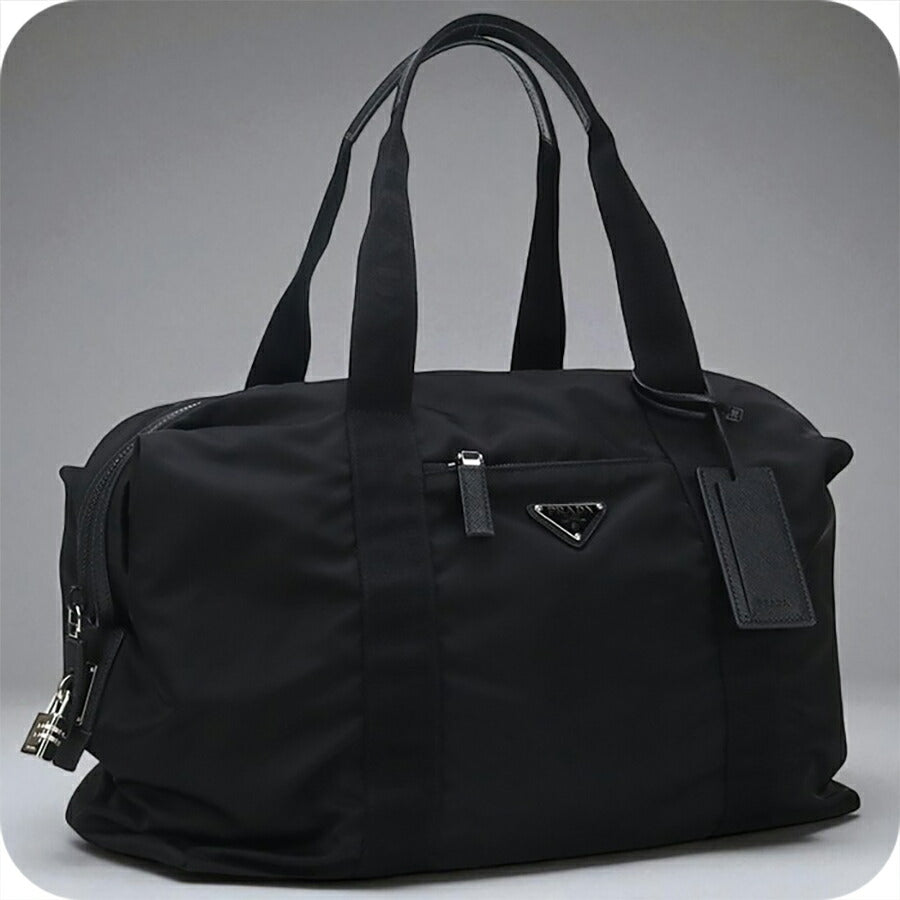 中古 プラダ ボストンバッグ メンズ ブランド PRADA ダッフルバッグ 2VC796 ブラック バッグ USDPR95226011
