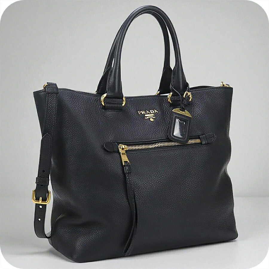 中古 プラダ トートバッグ レディース ブランド PRADA 2WAY レザー BN2754 ブラック バッグ USDPR95232011
