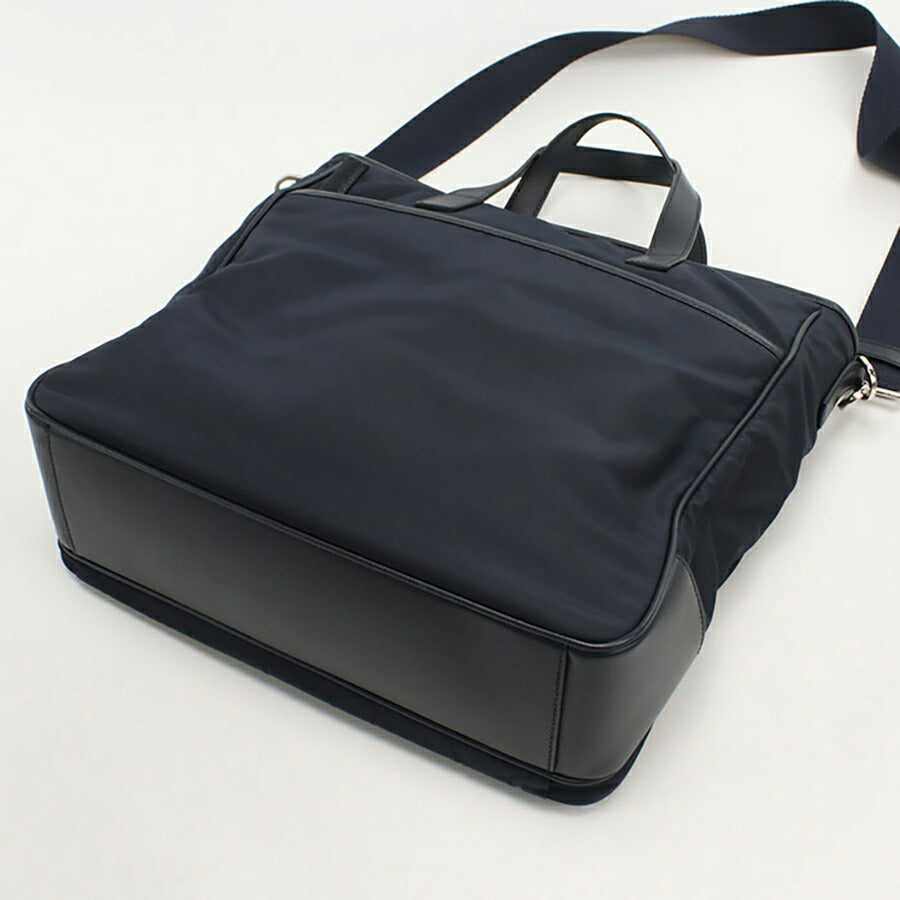 中古 プラダ トートバッグ メンズ ブランド PRADA 2WAY レザー 2VG032 ネイビー バッグ USDPR95293011