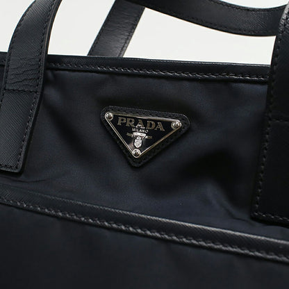 中古 プラダ トートバッグ メンズ ブランド PRADA 2WAY レザー 2VG032 ネイビー バッグ USDPR95293011