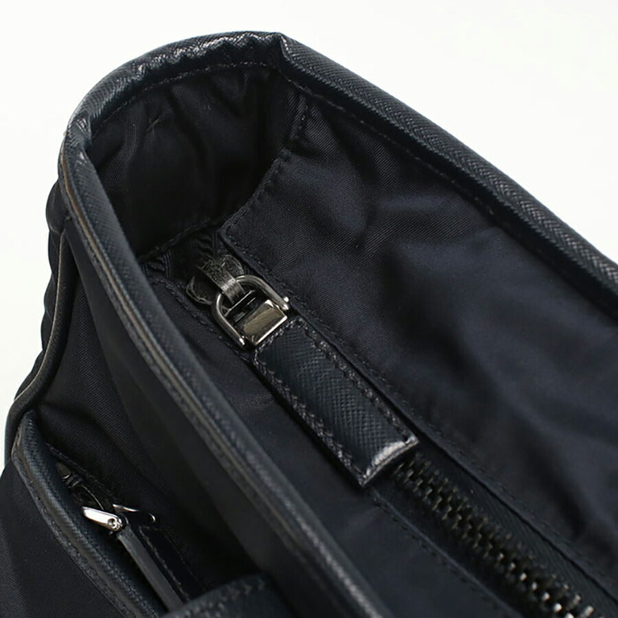 中古 プラダ トートバッグ メンズ ブランド PRADA 2WAY レザー 2VG032 ネイビー バッグ USDPR95293011