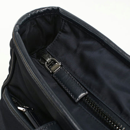 中古 プラダ トートバッグ メンズ ブランド PRADA 2WAY レザー 2VG032 ネイビー バッグ USDPR95293011