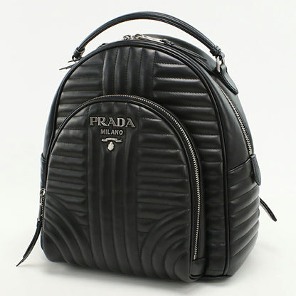 中古 プラダ リュック レディース ブランド PRADA ダイアグラム バックパック レザー 1BZ030 2D91 F0633 ブラック バッグ USDPR95318011