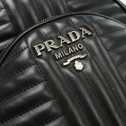 中古 プラダ リュック レディース ブランド PRADA ダイアグラム バックパック レザー 1BZ030 2D91 F0633 ブラック バッグ USDPR95318011