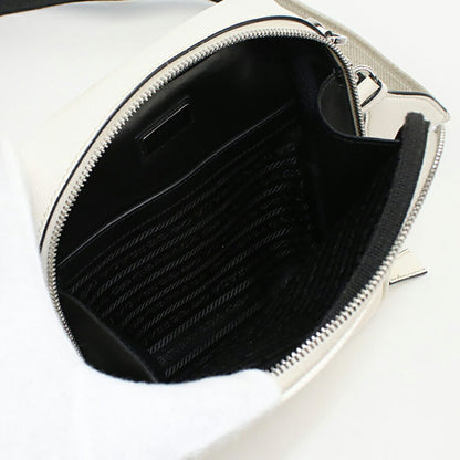中古 プラダ 斜め掛け ショルダーバッグ メンズ ブランド PRADA サフィアーノ 2VH154 ホワイト バッグ USDPR95326011