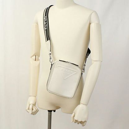中古 プラダ 斜め掛け ショルダーバッグ メンズ ブランド PRADA サフィアーノ 2VH154 ホワイト バッグ USDPR95326011