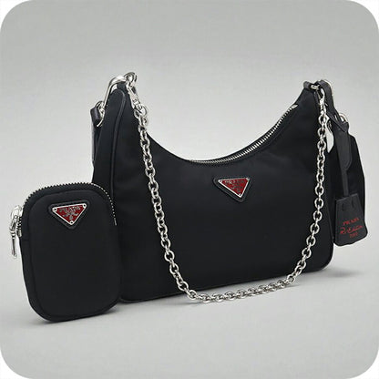 中古 プラダ 斜め掛け ショルダーバッグ レディース ブランド PRADA Re-Edition2005 ショルダーバッグ 1BH204 ブラック バッグ USDPR95330011