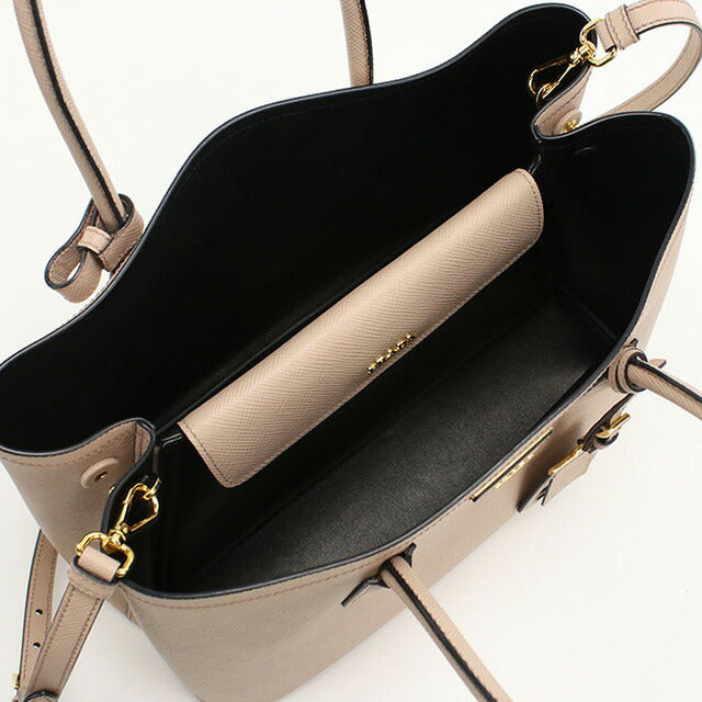 二手prada手提袋女士品牌prada saffiano皮革2way手提袋皮革1BG756米色袋usdpr95456011