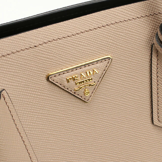 二手prada手提袋女士品牌prada saffiano皮革2way手提袋皮革1BG756米色袋usdpr95456011