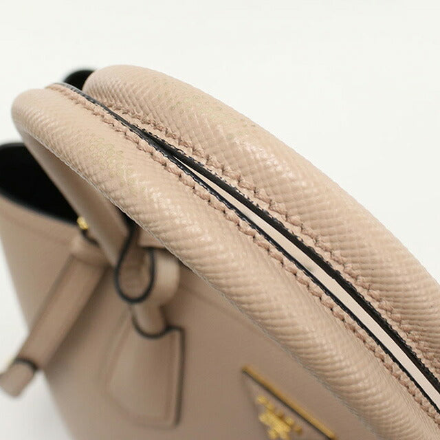 二手prada手提袋女士品牌prada saffiano皮革2way手提袋皮革1BG756米色袋usdpr95456011
