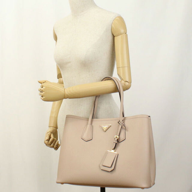 二手prada手提袋女士品牌prada saffiano皮革2way手提袋皮革1BG756米色袋usdpr95456011