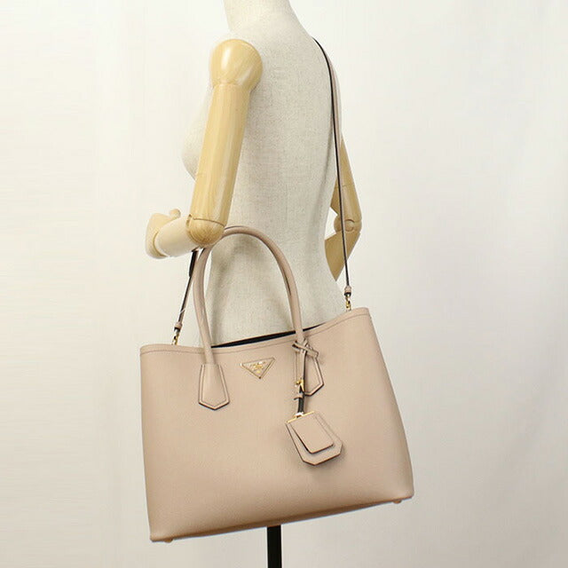 二手prada手提袋女士品牌prada saffiano皮革2way手提袋皮革1BG756米色袋usdpr95456011