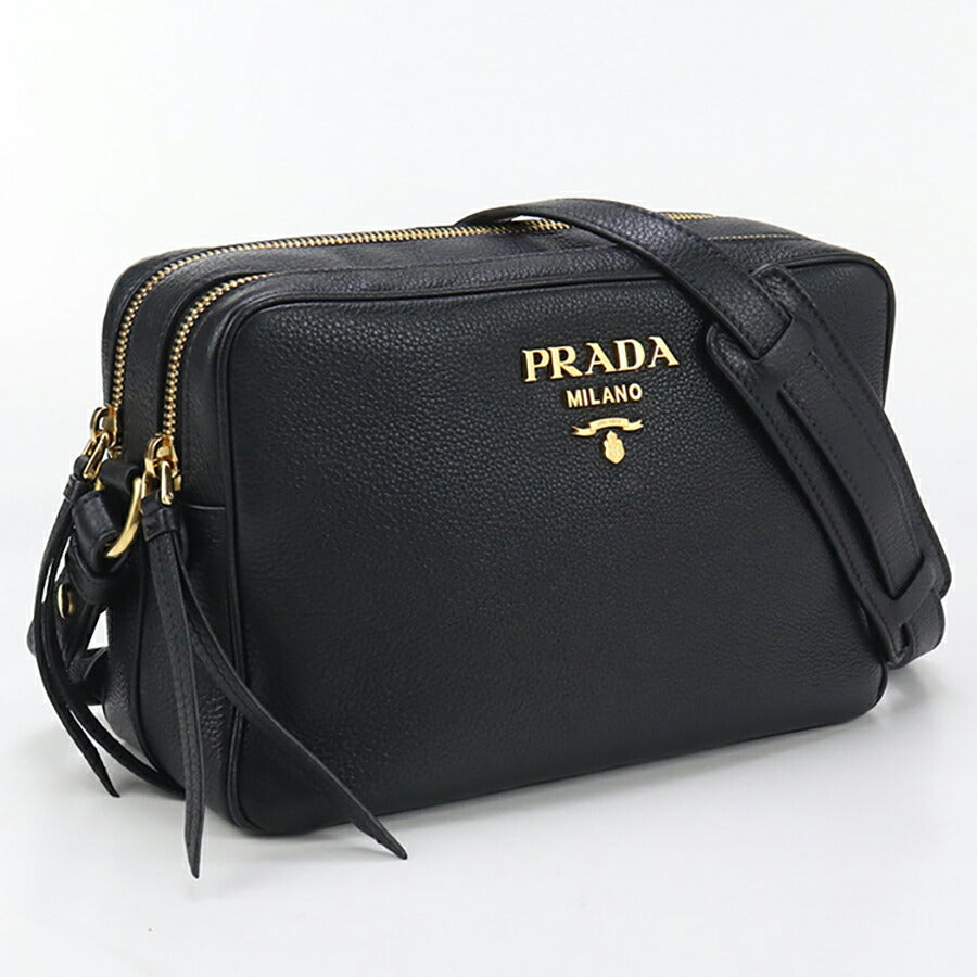 中古 プラダ 斜め掛け ショルダーバッグ レディース ブランド PRADA カメラバッグ レザー 1BH079 ブラック バッグ USDPR95694011