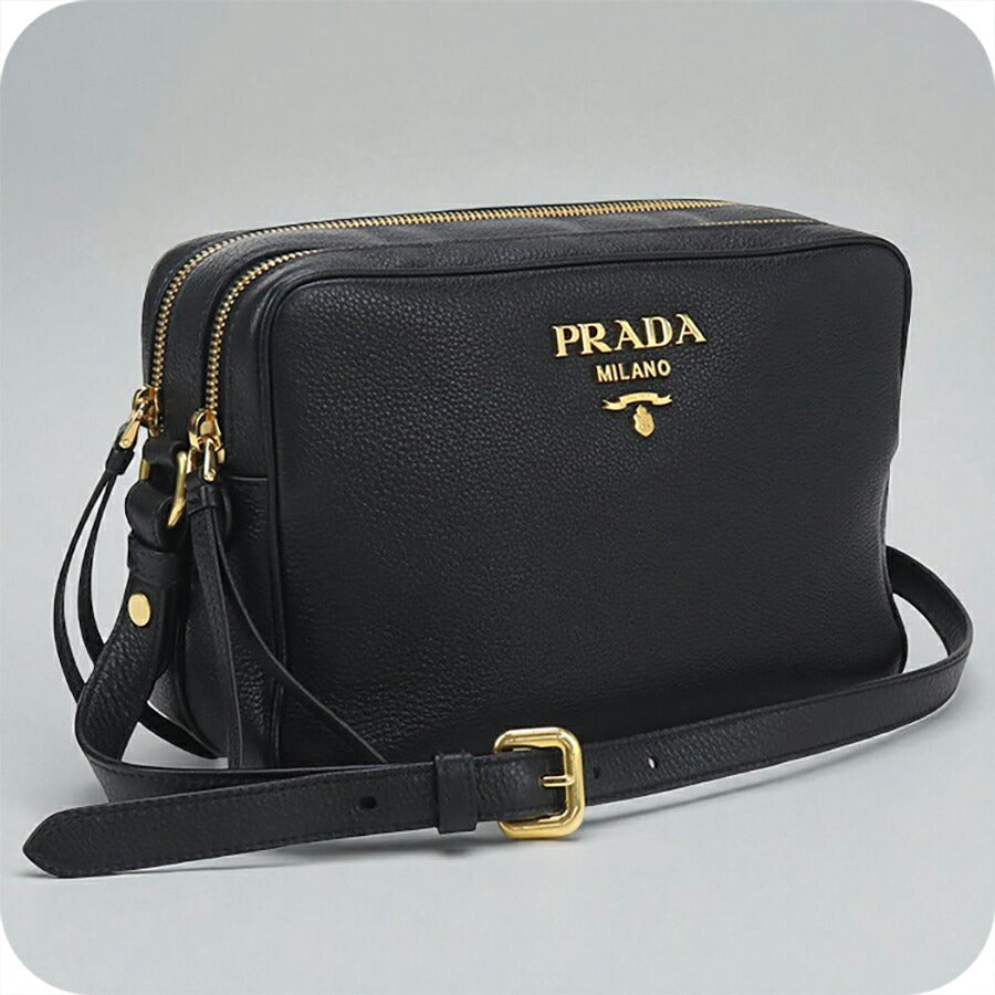 中古 プラダ 斜め掛け ショルダーバッグ レディース ブランド PRADA カメラバッグ レザー 1BH079 ブラック バッグ USDPR95694011