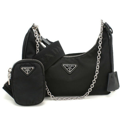 使用的Prada Crossbody肩带为女性品牌Prada Prada Re Edition 2005 1BH204黑色包USDPR95735011