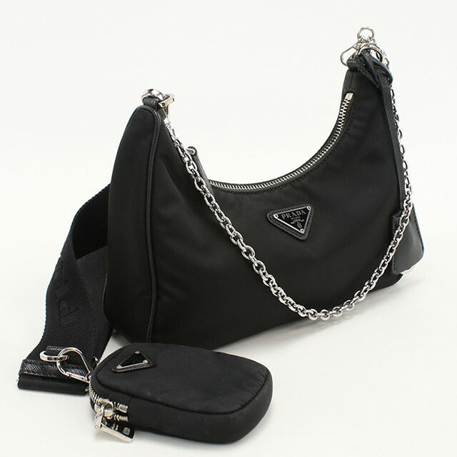 使用的Prada Crossbody肩带为女性品牌Prada Prada Re Edition 2005 1BH204黑色包USDPR95735011