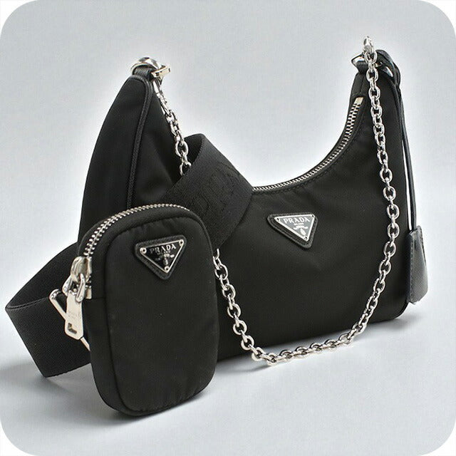 使用的Prada Crossbody肩带为女性品牌Prada Prada Re Edition 2005 1BH204黑色包USDPR95735011
