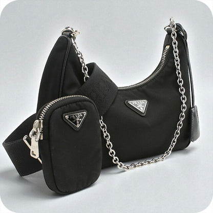 使用的Prada Crossbody肩带为女性品牌Prada Prada Re Edition 2005 1BH204黑色包USDPR95735011