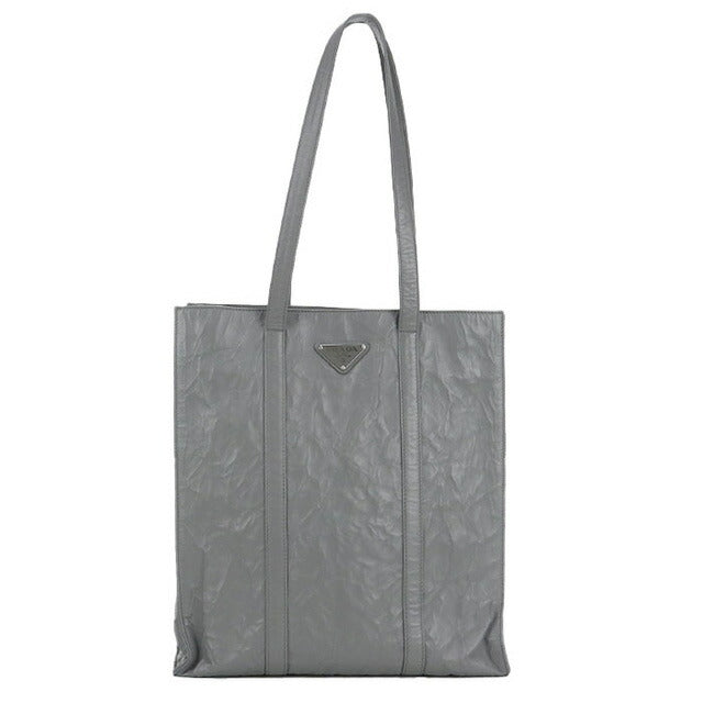 Used Prada tote bag ladies brand PRADA leather 1BG459 gray bag USDPR96115011
