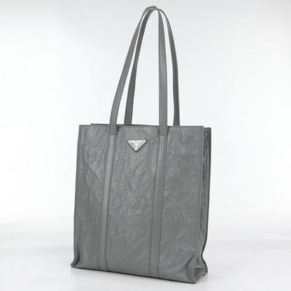 Used Prada tote bag ladies brand PRADA leather 1BG459 gray bag USDPR96115011