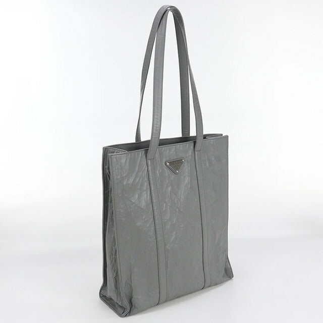 Used Prada tote bag ladies brand PRADA leather 1BG459 gray bag USDPR96115011
