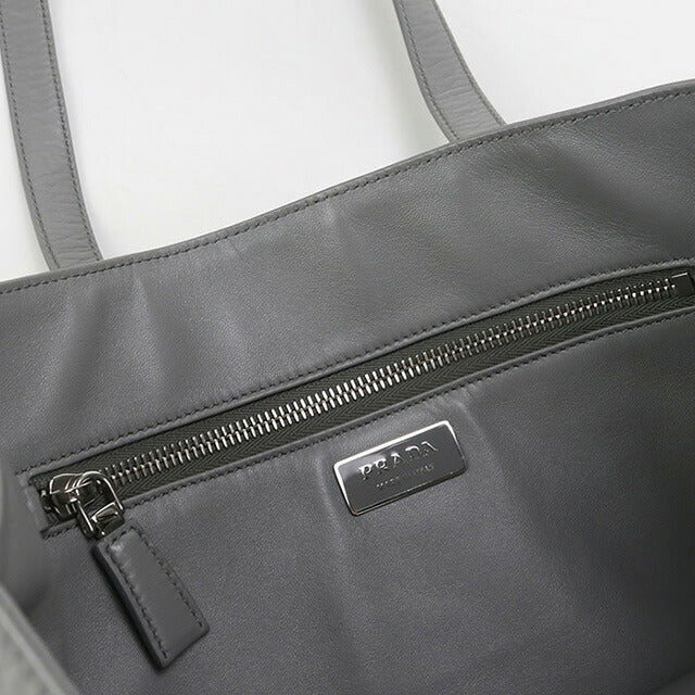 Used Prada tote bag ladies brand PRADA leather 1BG459 gray bag USDPR96115011