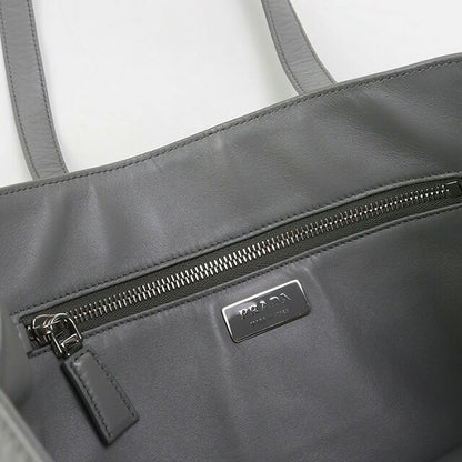 Used Prada tote bag ladies brand PRADA leather 1BG459 gray bag USDPR96115011