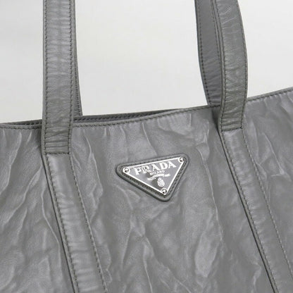 Used Prada tote bag ladies brand PRADA leather 1BG459 gray bag USDPR96115011