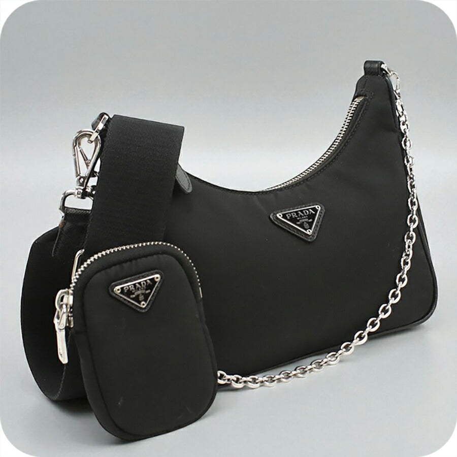 中古 プラダ ショルダーバッグ レディース ブランド PRADA 2WAY 1BH204 ブラック バッグ USDPR96303011