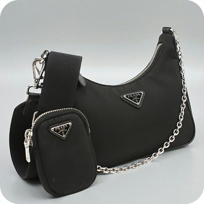 中古 プラダ ショルダーバッグ レディース ブランド PRADA 2WAY 1BH204 ブラック バッグ USDPR96303011