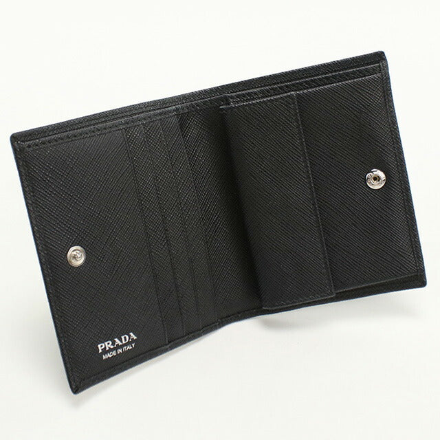 使用的Prada Bifold钱包，用于女性品牌Prada Triangle Wallet 1MV204黑色钱包USDPR96328011