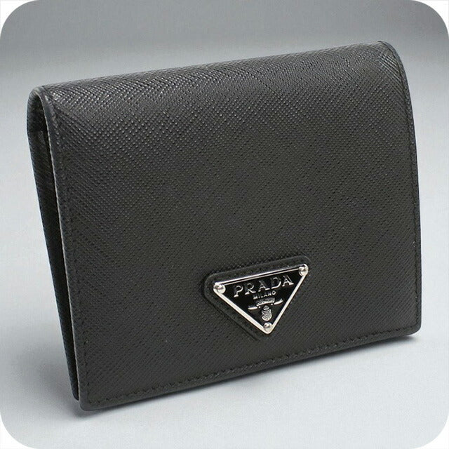 使用的Prada Bifold钱包，用于女性品牌Prada Triangle Wallet 1MV204黑色钱包USDPR96328011