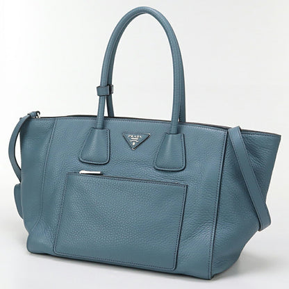中古 プラダ トートバッグ レディース ブランド PRADA 2WAY レザー BN2795 2E8K FOF16 ブルー バッグ USDPR96393011