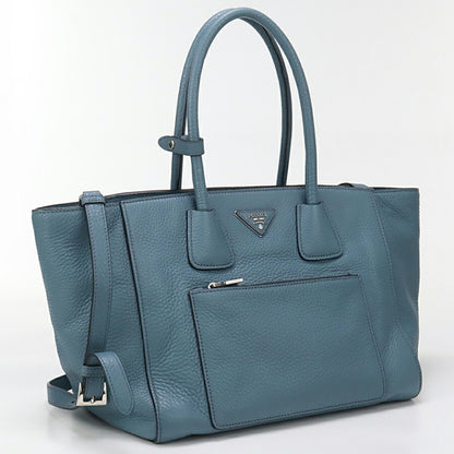 中古 プラダ トートバッグ レディース ブランド PRADA 2WAY レザー BN2795 2E8K FOF16 ブルー バッグ USDPR96393011